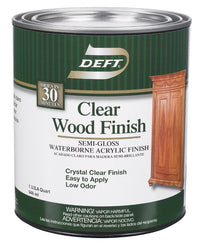 Deft Semi-Gloss Clear Water-Based Acrylic Finish and Sealer 1 qt.