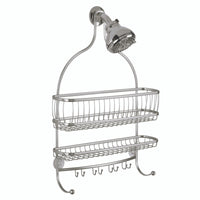 InterDesign York Lyra Jumbo 4 in. H x 15 in. W x 21 in. L Satin Nickel Silver Shower Caddy