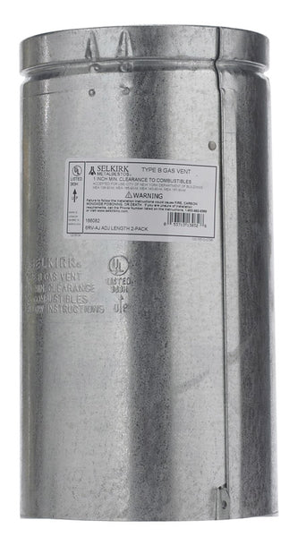 Selkirk 6 in. D x 12 in. L Aluminum Round GAS Vent Pipe