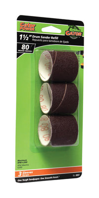 Gator 1.5 in. D X 1.5 in. L Aluminum Oxide Drum Sander Refill 80 Grit Medium 3 pc