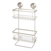 InterDesign Everett 9.1 in. H X 3.63 in. W X 4.53 in. L Satin Gray Suction Shower Caddy