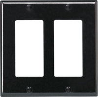 Leviton Black 2 Gang Plastic Gfci/Rocker Wall Plate 1 Pk