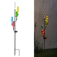 Alpine Multicolored Glass/Iron 37 in. H Bottle Tree Solar Garden Stake (Pack of 4)