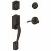 Schlage Camelot, Accent Aged Bronze Entry Handleset 1-3/4 in.