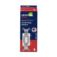 Leviton 20 amps Double Pole Toggle AC Quiet Switch White 1 pk