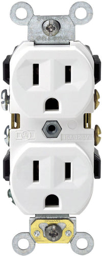 Leviton S02-0cr15-0ws White 15 Amp Narrow Body Duplex Receptacle