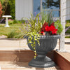 Bloem  Grecian Urn  10.5 in. H x 12 in. Dia. Plastic  Flower Pot  Charcoal