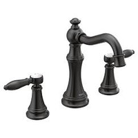 Matte black two-handle high arc bathroom faucet