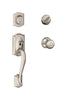 Schlage Camelot / Georgian Satin Nickel Single Cylinder Handleset and Knob Right or Left Handed