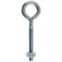 Hampton 1/4 in. x 3 in. L Zinc-Plated Steel Eyebolt Nut Included (Pack of 10)