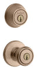 Kwikset Tylo Antique Brass Entry Lock and Double Cylinder Deadbolt 1-3/4 in.