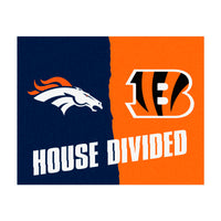 NFL House Divided - Broncos / Bengals House Divided Rug