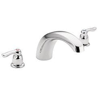 Chrome two-handle low arc roman tub faucet