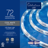 Celebrations LED Cool White 72 ct Rope Christmas Lights 9 ft.