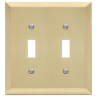 Amerelle Century Satin Brass 2 gang Stamped Steel Toggle Wall Plate 1 pk