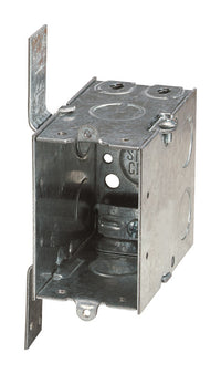 Steel City 18 cu in Rectangle Galvanized Steel 1 gang Switch Box w/CV Bracket Silver