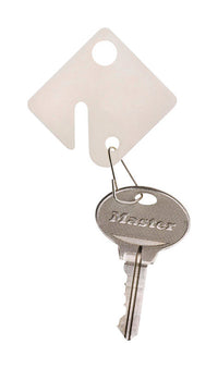 Master Lock Plastic White Rectangle Key Tag