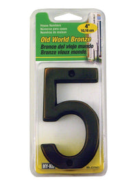 Hy-Ko 4 in. Metal Bronze 5 Number Nail-On (Pack of 3)