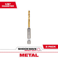 Milwaukee Shockwave 1/8 in. X 2.62 in. L Titanium Red Helix Drill Bit 1 pc