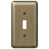 Amerelle Devon Brushed Brass Brass 1 gang Stamped Steel Toggle Wall Plate 1 pk