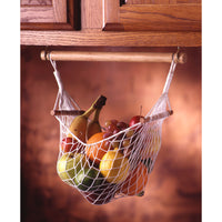 Prodyne Brown/White Nylon/Wood Under Cabinet Fruit & Veggie Hammock 10-12 qt.