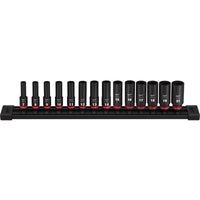 Milwaukee Shockwave 3/8 in. drive Metric 6 Point Deep Socket Set 14 pc