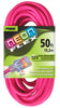 Prime Neon Flex Outdoor 50 ft. L Hi Vis Pink Extension Cord 12/3 SJTW