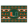 University of Miami Holiday Sweater Rug - 19in. x 30in.