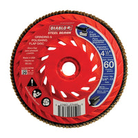 Diablo Steel Demon 4-1/2 in. D X 5/8 in. Zirconia Speed Hub Thread Arbor Flap Disc 60 Grit 1 pk