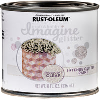 Rust-Oleum Imagine Glitter Iridescent Clear Water-Based Glitter Paint Interior 50 g/L 8 oz (Pack of 4)