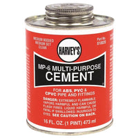 Harvey's MP-6 Clear Solvent Cement For ABS/CPVC/PVC 16 oz