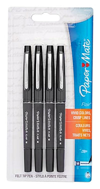 Paper Mate Flair Black Felt Tip Pen 4 pk