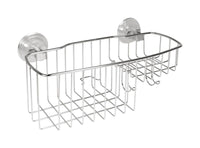 InterDesign Reo Power Lock Silver Stainless Steel Shower Basket