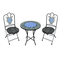 Infinity Infinity 3 pc Black Steel Casual Bistro Set