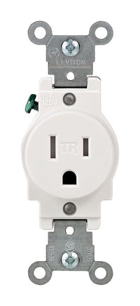 Leviton 15 amps 125 V Single White Tamper Resistant Outlet 5-15R 1 pk