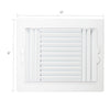 Deflect-O Jordan 10 in. H X 8 in. W 3-Way White Plastic Ceiling Register