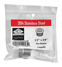 Smith-Cooper 1/2 in. MPT X 3/8 in. D FPT Stainless Steel Hex Bushing