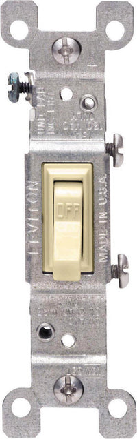 Leviton 15 amps Single Pole Toggle AC Quiet Switch Ivory 10 pk