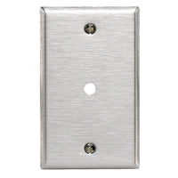 Leviton Silver 1 gang Stainless Steel Cable/Telco Wall Plate 1 pk