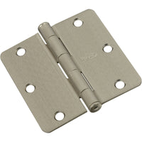 Door Hinge, Interior, Satin Nickel, 3.5-In. (Pack of 5)