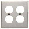 Leviton Silver 2 gang Stainless Steel Duplex Wall Plate 1 pk