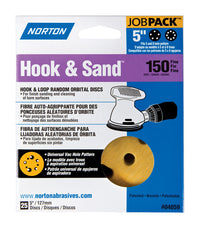 Norton Hook & Sand 5 in. Aluminum Oxide Hook and Loop A290 Sanding Disc 150 Grit Fine 25 pk