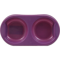 Hartz Purple Plastic Double Pet Feeder For Cats/Dogs