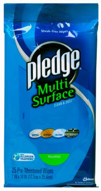 Pledge 21462 Multi Surface Clean & Dust™ Wipes 25 Count  (Pack Of 12)