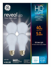 General Electric Lighting Reveal HD+ 350 lm. A19 E26 LED Bulb Pure Clean Light 40W Equivalence