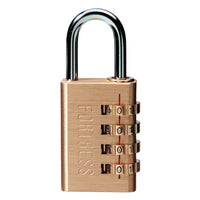 Master Lock Fortress Gold Brass Resettable 4-Dial Combination Luggage Lock 7. 2 H x 1-3/16 W in.