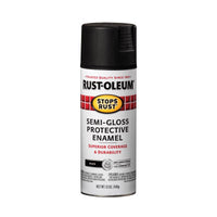 Rust-Oleum Stops Rust Semi-Gloss Black Spray Paint 12 oz. (Pack of 6)