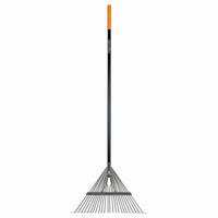 Fiskars 63 in. 24 Tine Metal Leaf Rake Fiberglass Handle