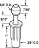 Prime-Line Matte White Steel Bi-fold Door Top Wheel Guide 2 pc