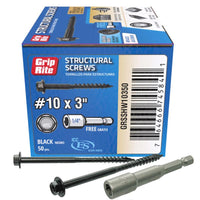 Grip-Rite 1/4 in. wire X 3 in. L Star Hex Washer Head Structural Screws 50 pk